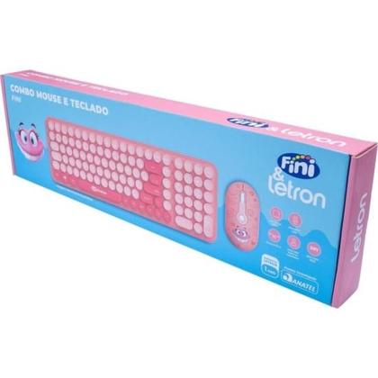 Imagem de Kit Teclado e Mouse Letron Fini Sem Fio Rosa