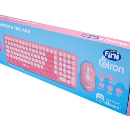 Imagem de Kit Teclado e Mouse Letron Fini sem Fio Rosa