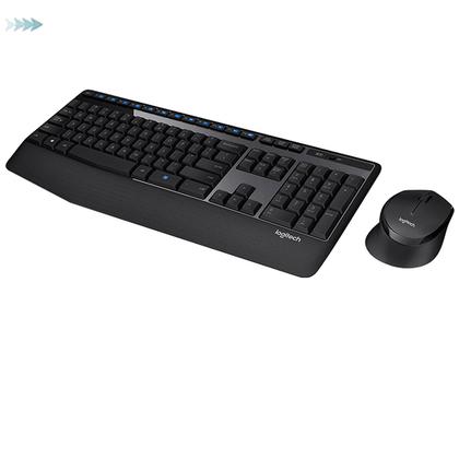 Imagem de Kit teclado e mouse logitech mk345 preto s/fio compatível com windows, mac, linux.