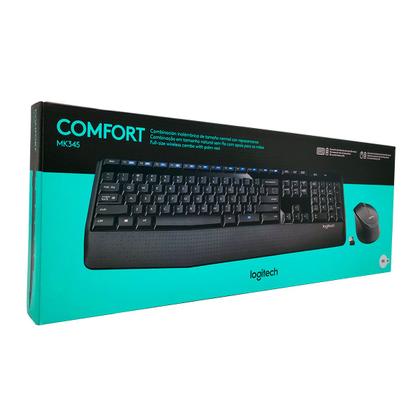 Imagem de Kit Teclado e Mouse Logitech MK345, Wireless, Layout ABNT2, Preto