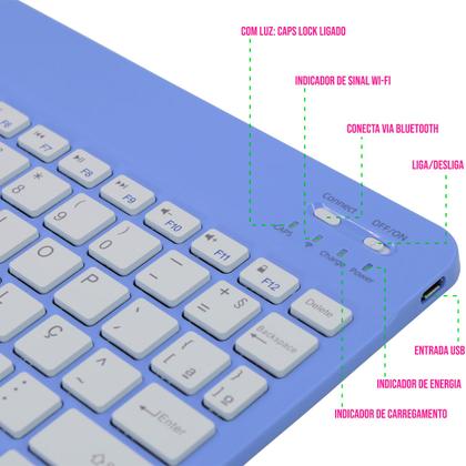 Imagem de Kit Teclado e Mouse Macaron 10" Sem Fio PC Gamer Wireless