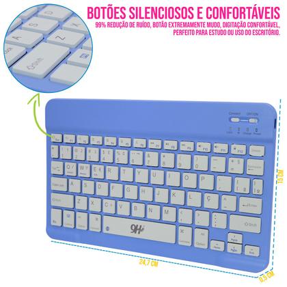 Imagem de Kit Teclado e Mouse Macaron 10" Sem Fio PC Gamer Wireless