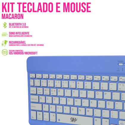 Imagem de Kit Teclado e Mouse Macaron 10" Sem Fio PC Gamer Wireless