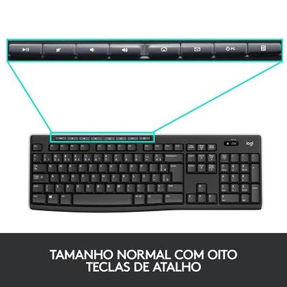 Imagem de Kit Teclado e Mouse Multimidia Wireless Logitech MK270 - 920-004433