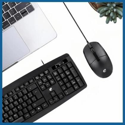 Imagem de Kit Teclado e Mouse Óptico Com Fio Para Computador Escritório Confortável ACER Preta