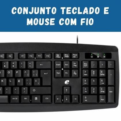 Imagem de Kit Teclado e Mouse Óptico Com Fio Para Computador Escritório Confortável ACER Preta