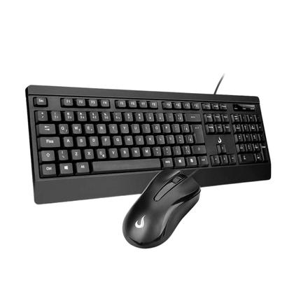 Imagem de Kit Teclado E Mouse Rise Mode Office OF 02 USB DPI 1000 ABNT2 Preto - RM-TM-02-FB