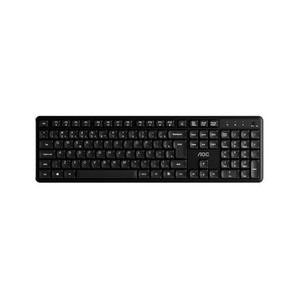 Imagem de Kit teclado e mouse sem fio 2.4GHz preto USB abnt2 multimídia silencioso ergonômico compacto notebook pc escritório confortável moderno