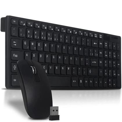 Imagem de Kit Teclado e Mouse Sem Fio 24ghz 3200dpi Óptico