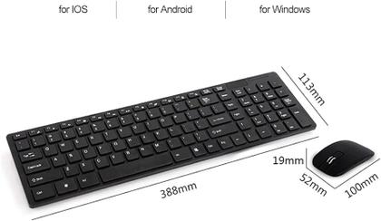 Imagem de Kit Teclado e Mouse Sem Fio 24ghz 3200dpi Óptico