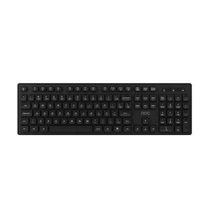 Imagem de Kit Teclado e Mouse Sem Fio AOC 2.4G Wireless Set, Preto - KM300 BK