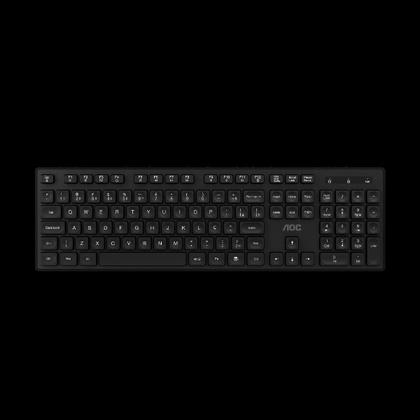 Imagem de Kit Teclado E Mouse Sem Fio Aoc Abnt2 Ç Slim Lançamento