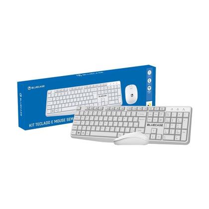 Imagem de Kit Teclado e Mouse Sem Fio Bluecase BMTW01, Adaptador USB Mini, ABNT2, DPI2400, 2,4 GHz, Plug and Play, Branco - BMTW01
