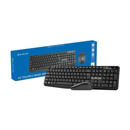 Imagem de Kit Teclado e Mouse Sem Fio Bluecase BMTW01, Adaptador USB Mini, ABNT2, DPI2400, 2,4 GHz, Plug and Play, Preto - BMTW01