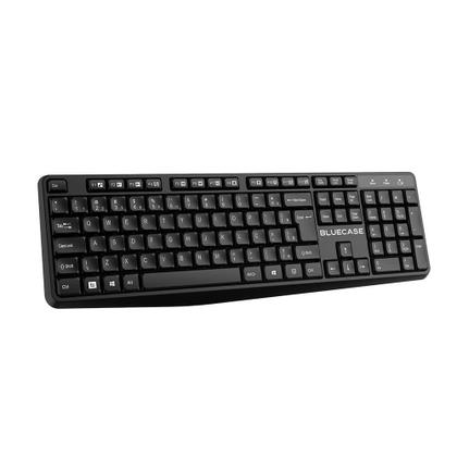 Imagem de Kit Teclado e Mouse Sem Fio Bluecase BMTW01, Adaptador USB Mini, ABNT2, DPI2400, 2,4 GHz, Plug and Play, Preto - BMTW01
