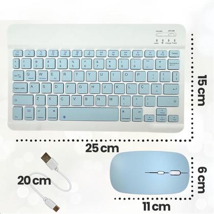 Imagem de Kit Teclado e Mouse Sem fio Bluetooth Multi-device Branco K-06