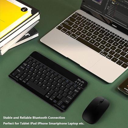 Imagem de Kit Teclado e Mouse Sem fio Bluetooth Multi-device Branco K-06