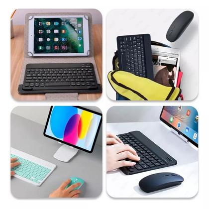 Imagem de Kit Teclado E Mouse Sem Fio Bluetooth Para Tablet Pc i Pad - Preto