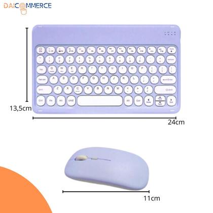Imagem de Kit Teclado E Mouse Sem Fio Bluetooth Para Tablet S6 Lite