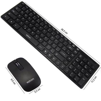 Imagem de Kit Teclado E Mouse Sem Fio Confortável Ótimo Para Home Office Computador Pc Notebook Português Abnt 2 Usb