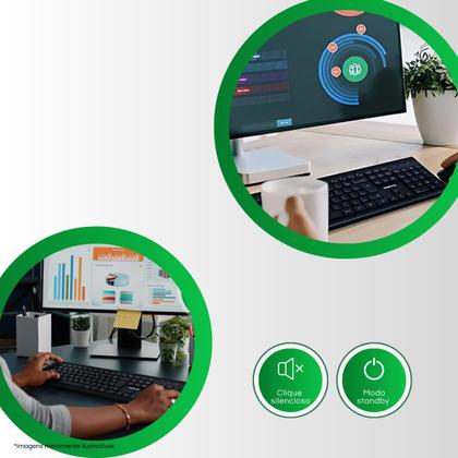 Imagem de Kit Teclado e Mouse Sem Fio Intelbras, click silencioso, CSI50 Preto