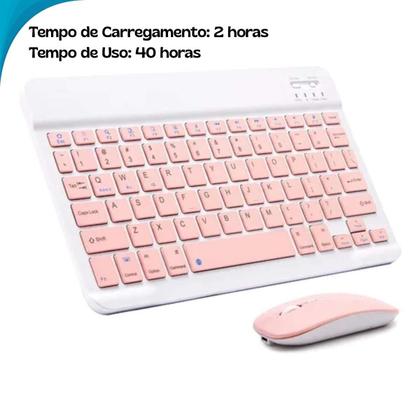 Imagem de Kit Teclado e Mouse Sem Fio Recarregável Para Escritório Home Office