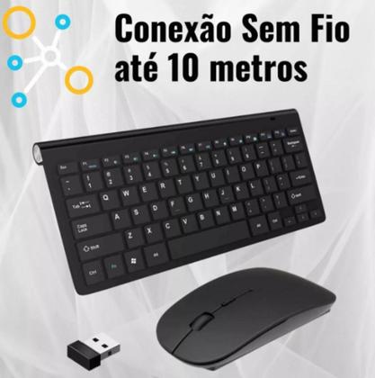 Imagem de Kit Teclado E Mouse Sem Fio Silencioso Usb Slim 2.4ghz