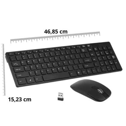 Imagem de Kit Teclado E Mouse Sem Fio Wireless abnt2 Para Notebook Dell Inspiron + Mouse Pad
