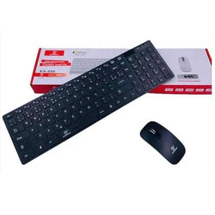 Imagem de Kit Teclado E Mouse Sem Fio Wireless abnt2 Para Notebook Dell Inspiron + Mouse Pad