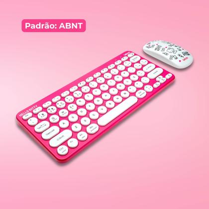 Imagem de Kit Teclado e Mouse Wireless e Bluetooth Hello Kitty Letron Leo&Leo Leonora - 74691