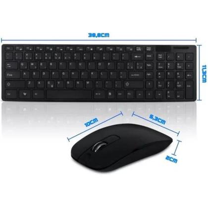 Imagem de Kit Teclado E Mouse Wireless Sem Fio Ultra Slim K-06 Capa Silicone