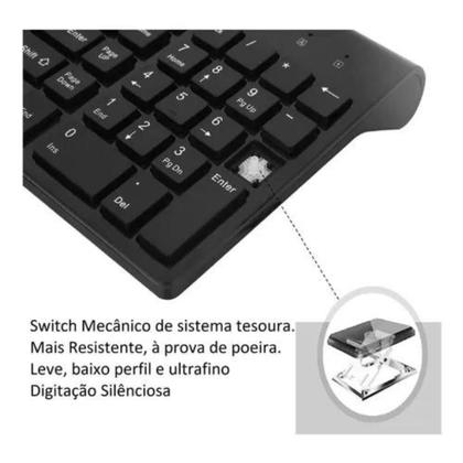 Imagem de Kit Teclado E Mouse Wireless Sem Fio Ultra Slim K-06 Capa Silicone