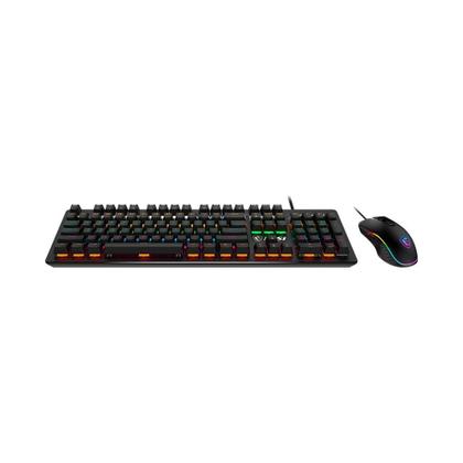 Imagem de Kit Teclado Mecânico Gamer MSI Forge GK300, RGB, Switch Blue, US + Mouse Gamer, RGB, 7200 DPI, 7 Botões, Preto - S11-04US20N-HH9