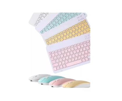 Imagem de Kit Teclado Mini + Mouse Pad Portátil Bluetooth Wireless Compacto Compativel Celular Tablet Notebook PC Recarregável Usb
