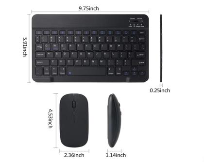 Imagem de Kit Teclado Mini + Mouse Pad Portátil Bluetooth Wireless Compacto Compativel Celular Tablet Notebook PC Recarregável Usb
