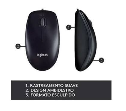 Imagem de Kit teclado/mouse c/ fio optico mk120 logitech