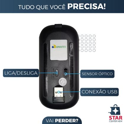 Imagem de Kit Teclado Mouse Smart Sem Fio 2.4g Recarregável Bateria Wireless US Teclado Numérico -8078