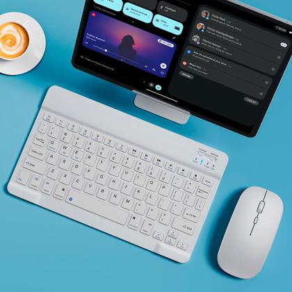 Imagem de Kit Teclado Mouse Tablet Tab S6 Lite 10.4" P619 P615 Recarregável Bluetooth Sem Fio Premium