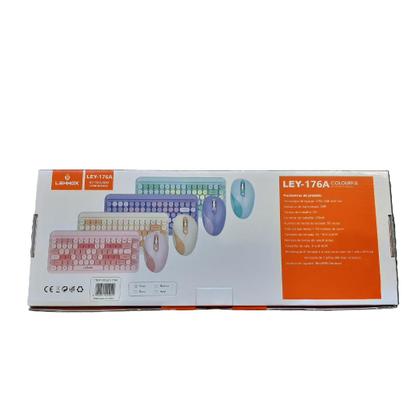 Imagem de Kit Teclado Mouse Wireles Sem Fio Usb Bluetooth Colouful LEY-176A Branco