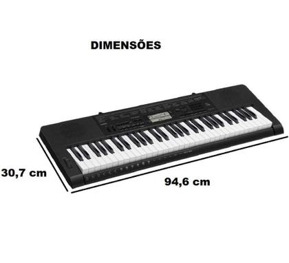 Imagem de Kit Teclado Musical CASIO CTK3500 MIDI/USB Aplicativo Chordana + Suporte X + Banqueta + Fonte