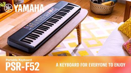Imagem de Kit teclado musical f52 yamaha com fonte suporte e capa