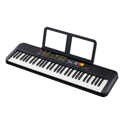 Imagem de Kit teclado musical f52 yamaha com fonte suporte e capa