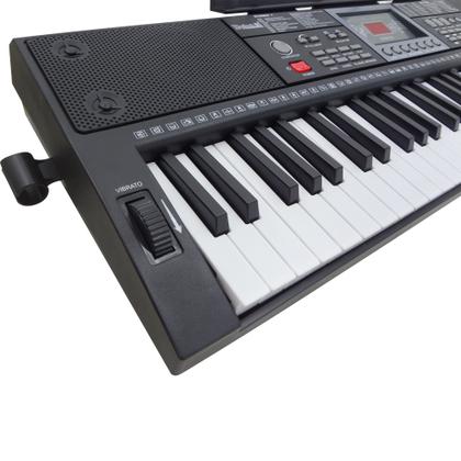 Imagem de Kit Teclado Musical Portátil 61 Teclas Rhythmic 80 Bluetooth com Suporte em X