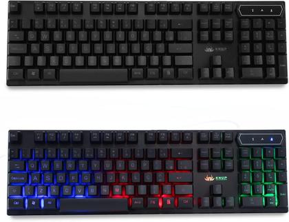 Imagem de Kit Teclado Semi Mecânico Gamer Led Rgb Multimídia Mouse Laser 3 Botões Usb 2.0 Pc Computador Notebo