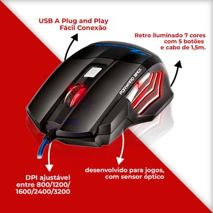 Imagem de Kit Teclado Semi Mecânico Mouse Gamer 1600 Dpi + Headset + Mouse Pad