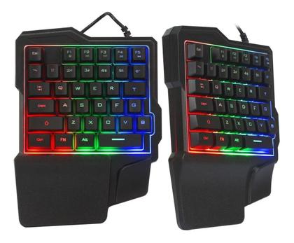 Imagem de Kit Teclado Semi Mecânico Single Hand Rgb e Mouse Gamer 3200dpi