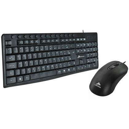 Imagem de Kit Teclado USB 107 Teclas e 13 Teclas Multimídia ABNT2 + Mouse USB 4 Botões 1000 DPI Cabo 1.5m Monocron Preto