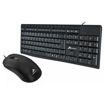 Imagem de Kit Teclado USB 107 Teclas e 13 Teclas Multimídia ABNT2 + Mouse USB 4 Botões 1000 DPI Cabo 1.5m Monocron Preto