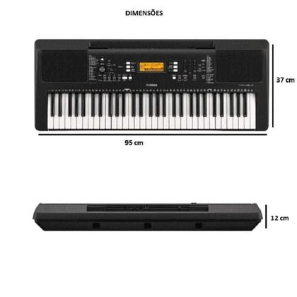 Kit Teclado YAMAHA PSR E363 61 Teclas + Suporte X + Fone de Ouvido