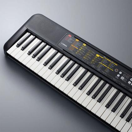 Imagem de Kit Teclado Yamaha Psr-f52 Estudante +fonte+capa+suporte+nf Cor Preto 110v/220v